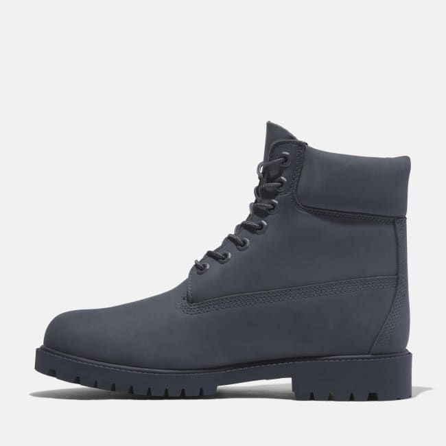 Timberland® Heritage 6 Inch Lace-Up Waterproof Boot for Men in Dark Blue Nubuck