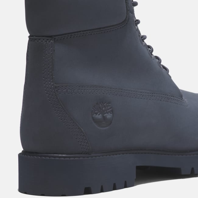 Timberland® Heritage 6 Inch Lace-Up Waterproof Boot for Men in Dark Blue Nubuck