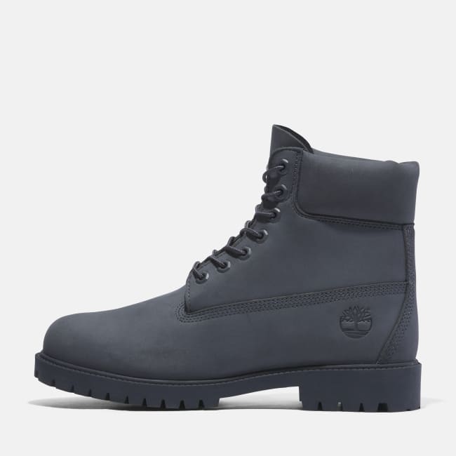 Timberland® Heritage 6 Inch Lace-Up Waterproof Boot for Men in Dark Blue Nubuck