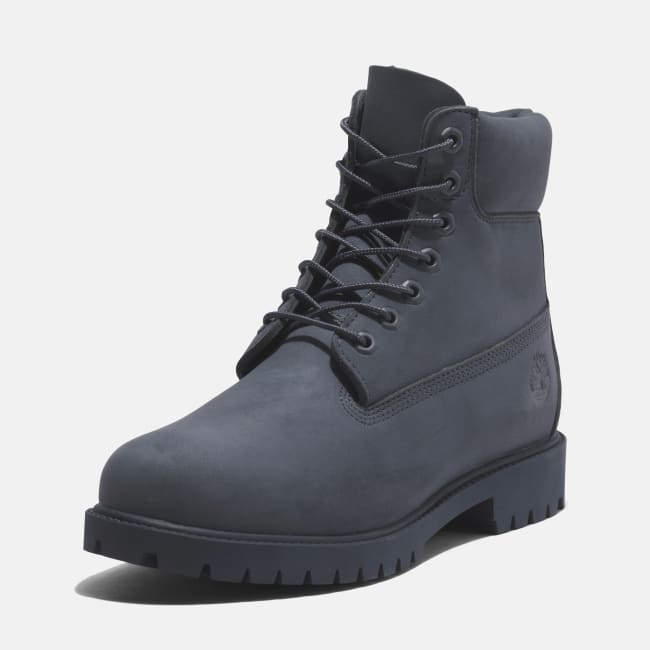 Timberland® Heritage 6 Inch Lace-Up Waterproof Boot for Men in Dark Blue Nubuck