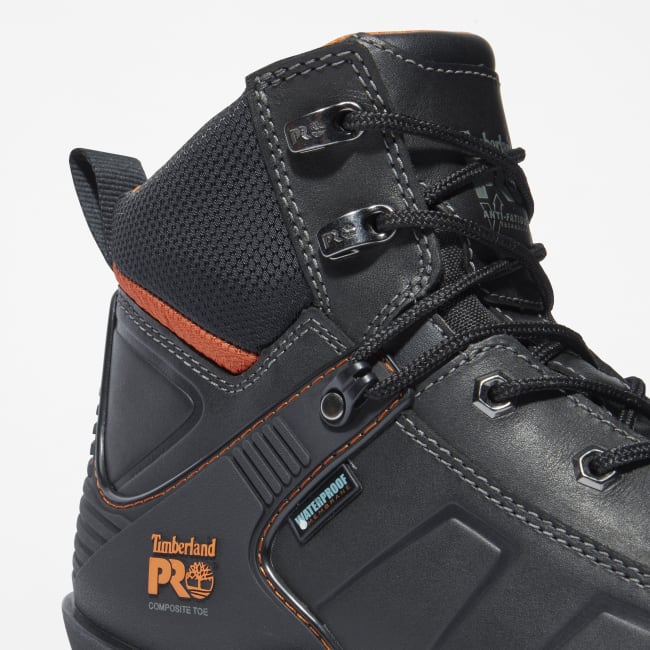 Timberland PRO® Hypercharge 6 Inch Composite Safety Toe Work Boot for Men in Black/Orange