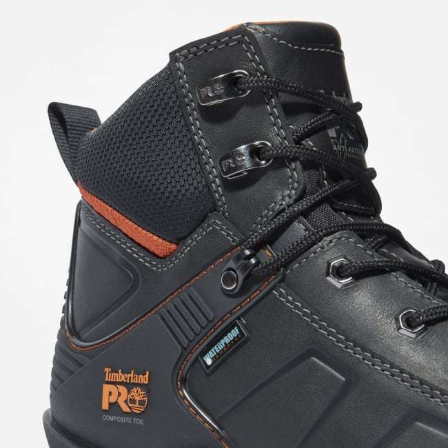 Timberland PRO® Hypercharge 6 Inch Composite Safety Toe Work Boot for Men in Black/Orange