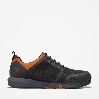 Radius Alloy-Toe Work Shoe for Men in Black and Orange