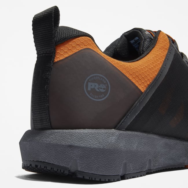 Radius Alloy-Toe Work Shoe for Men in Black and Orange