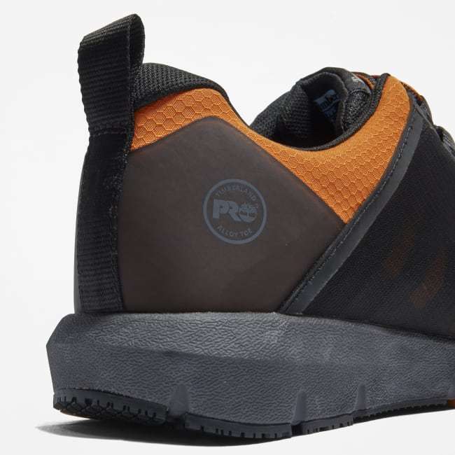 Radius Alloy-Toe Work Shoe for Men in Black and Orange