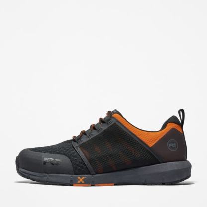 Radius Alloy-Toe Work Shoe for Men in Black and Orange
