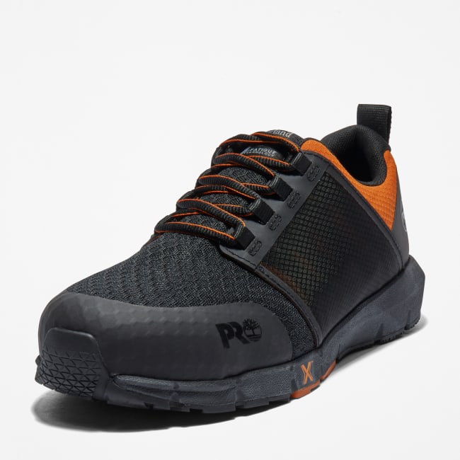 Radius Alloy-Toe Work Shoe for Men in Black and Orange