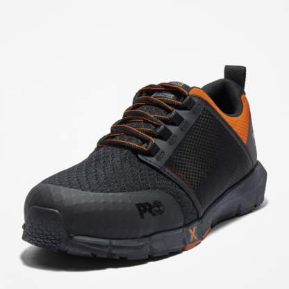 Radius Alloy-Toe Work Shoe for Men in Black and Orange