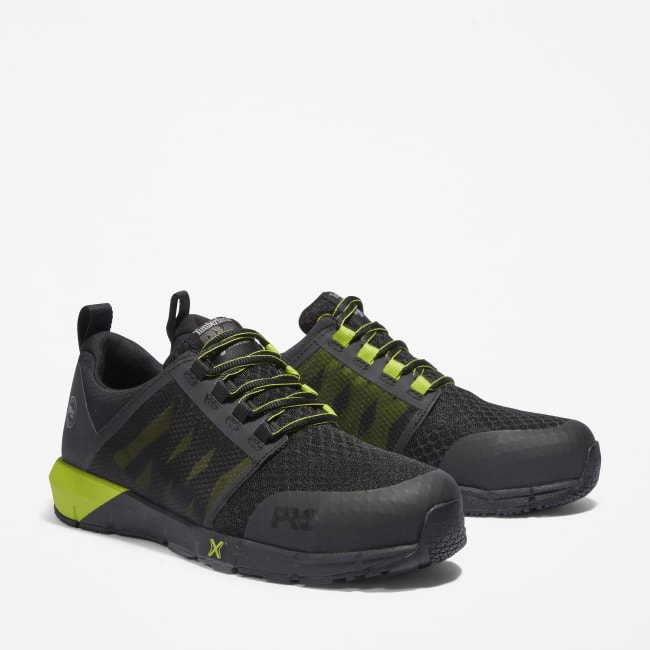 Radius Alloy-Toe Work Shoe for Men in Black and Green
