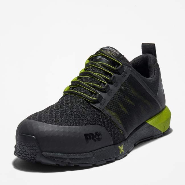 Radius Alloy-Toe Work Shoe for Men in Black and Green