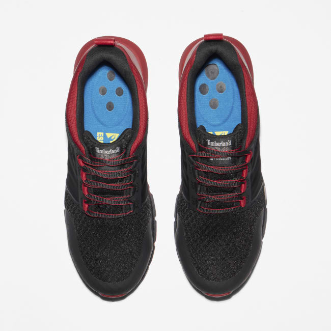 Radius Alloy-Toe Work Shoe for Men in Black and Red