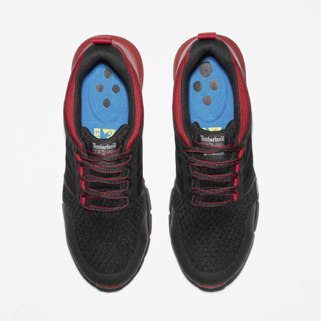 Radius Alloy-Toe Work Shoe for Men in Black and Red