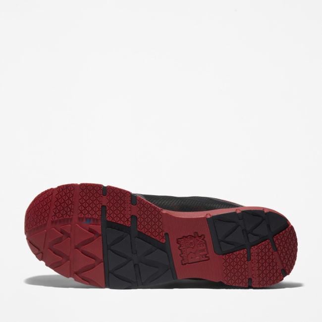 Radius Alloy-Toe Work Shoe for Men in Black and Red