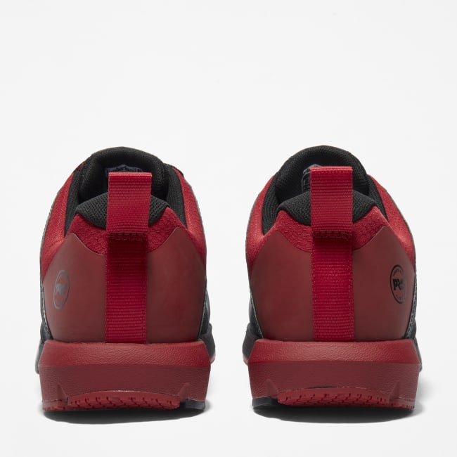 Radius Alloy-Toe Work Shoe for Men in Black and Red