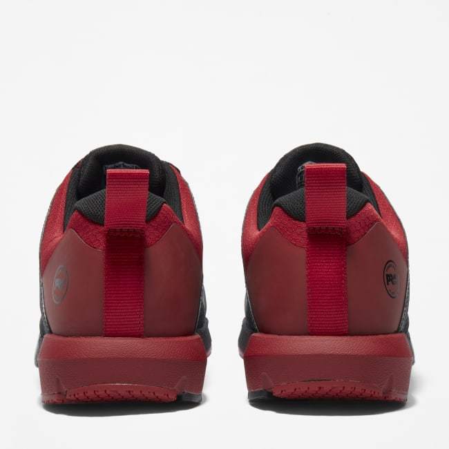 Radius Alloy-Toe Work Shoe for Men in Black and Red