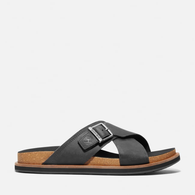 Amalfi Vibes Cross Strap Sandal for Men in Black