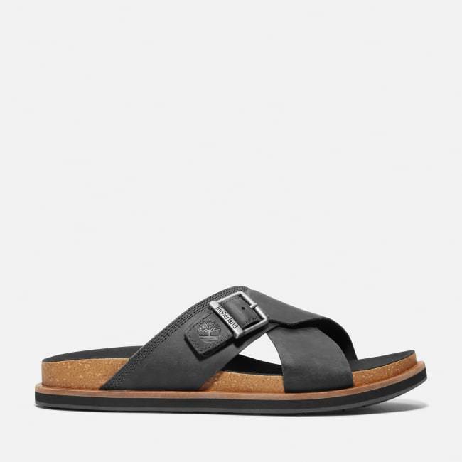 Amalfi Vibes Cross Strap Sandal for Men in Black