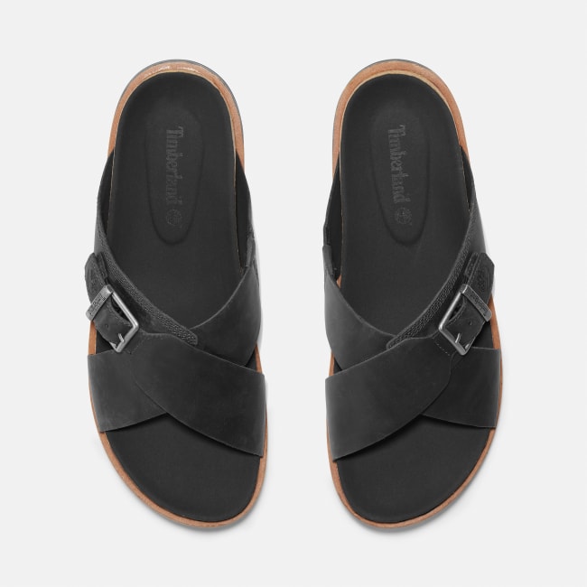 Amalfi Vibes Cross Strap Sandal for Men in Black