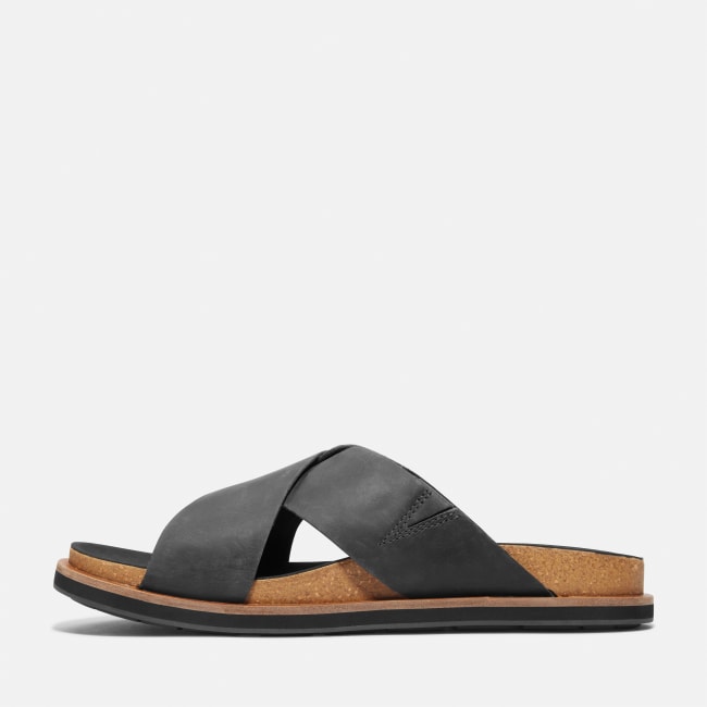 Amalfi Vibes Cross Strap Sandal for Men in Black
