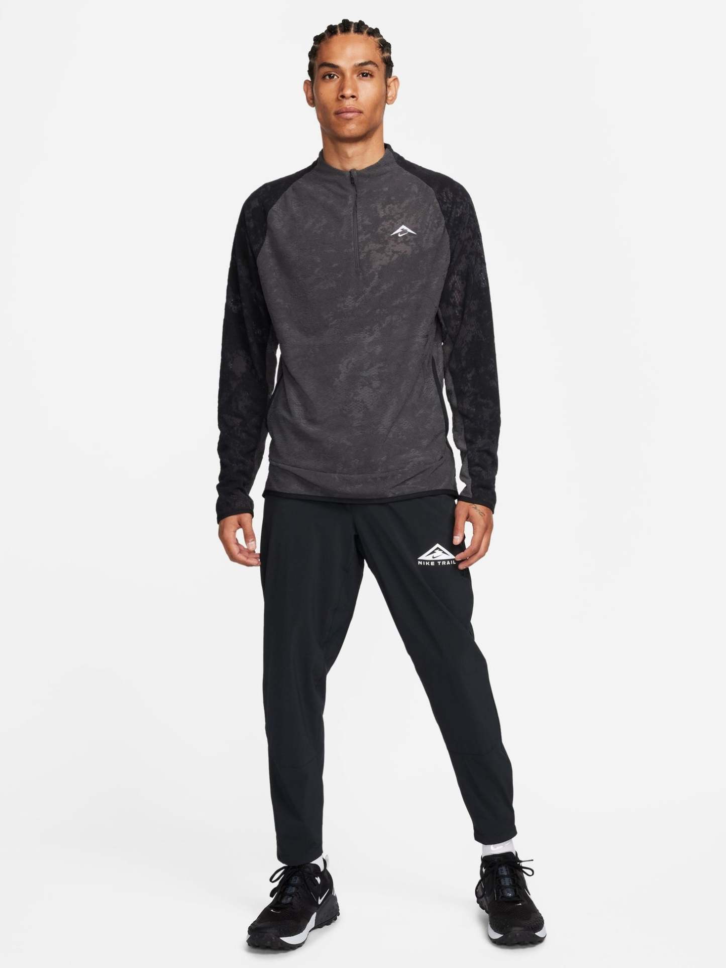 Maillot intermédiaire Ntheike Core Dri-FIT Trail à demi-zip pour homme