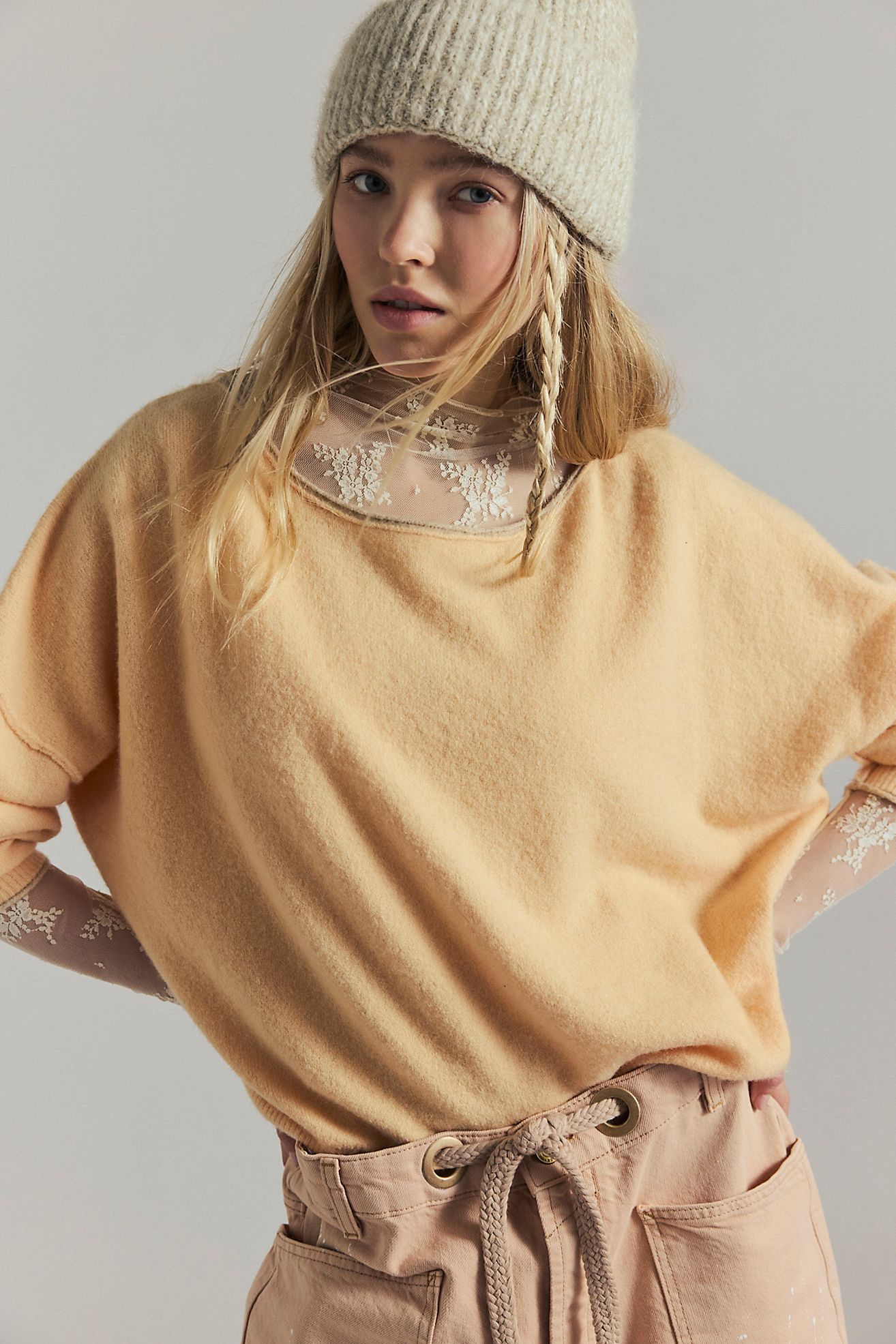 Soft Spun Pullover - Cream Blush