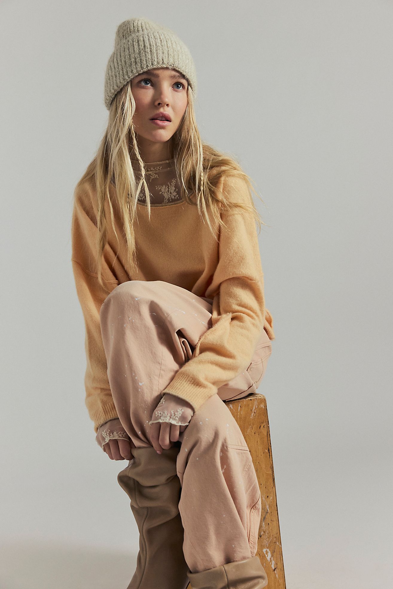 Soft Spun Pullover - Cream Blush