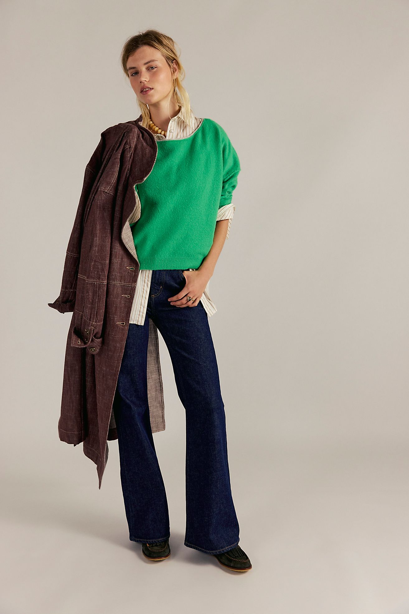 Soft Spun Pullover - Bright Green Combo