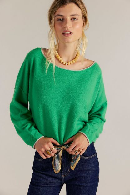 Soft Spun Pullover - Bright Green Combo