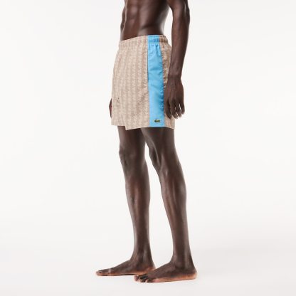 SHORT DE BAIN MI-LONG IMPRIMÉ MONOGRAMME
