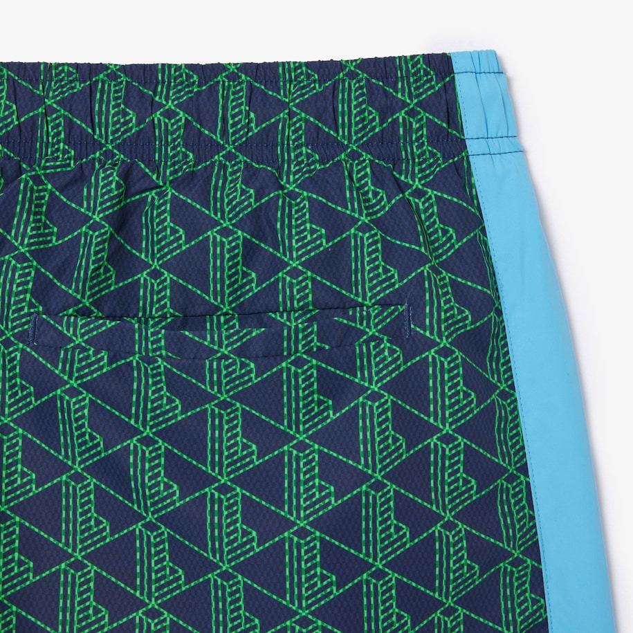 SHORT DE BAIN MI-LONG IMPRIMÉ MONOGRAMME