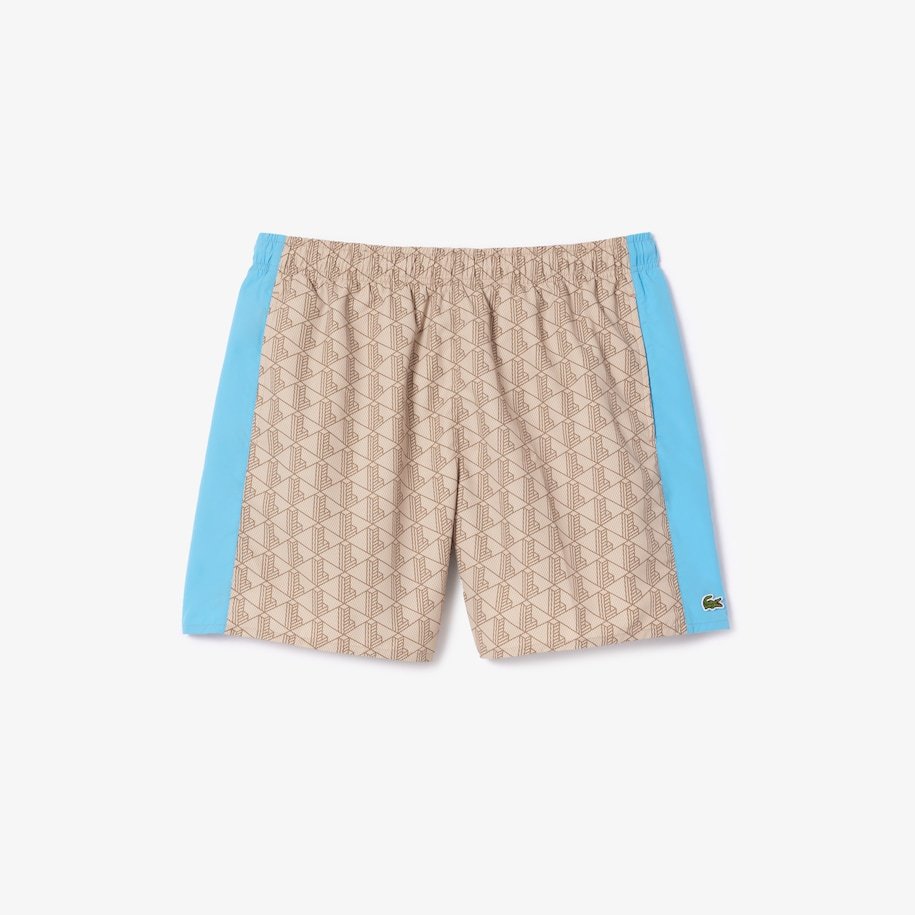 SHORT DE BAIN MI-LONG IMPRIMÉ MONOGRAMME