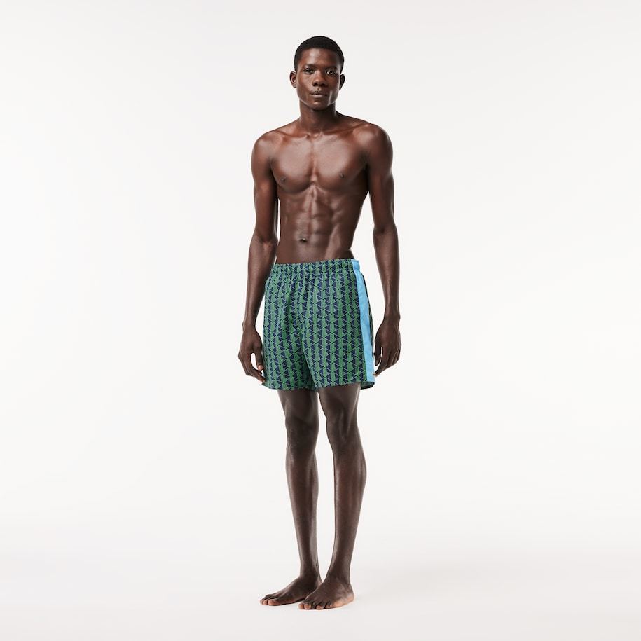SHORT DE BAIN MI-LONG IMPRIMÉ MONOGRAMME