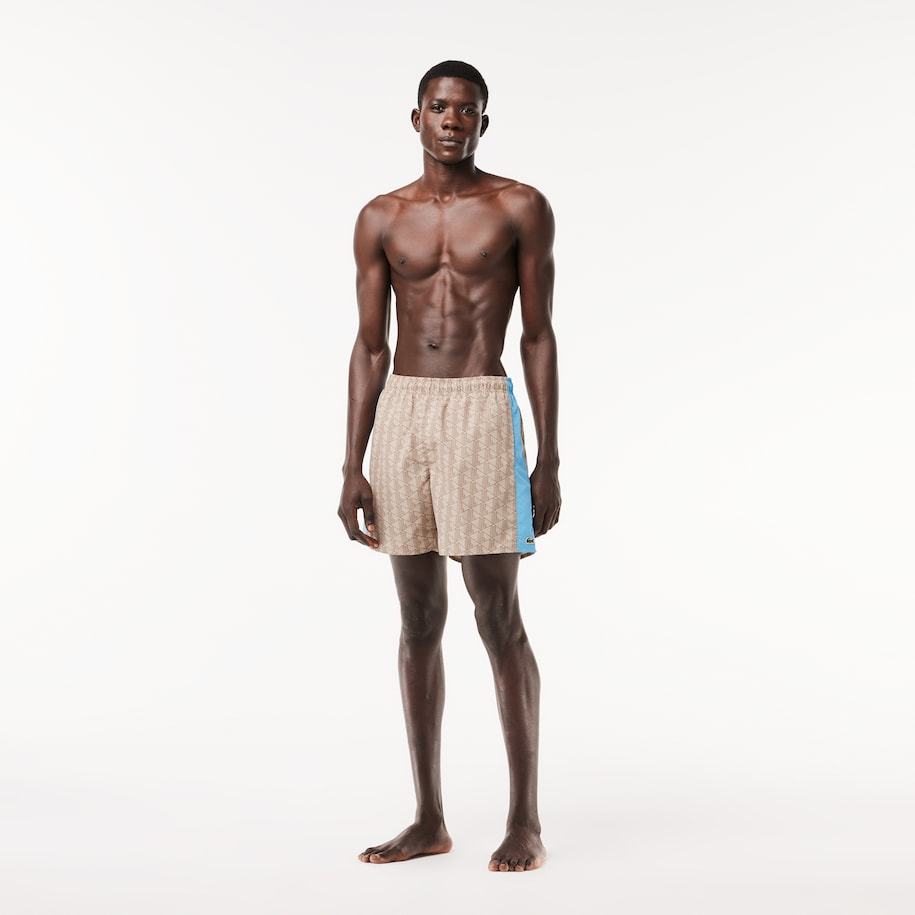 SHORT DE BAIN MI-LONG IMPRIMÉ MONOGRAMME