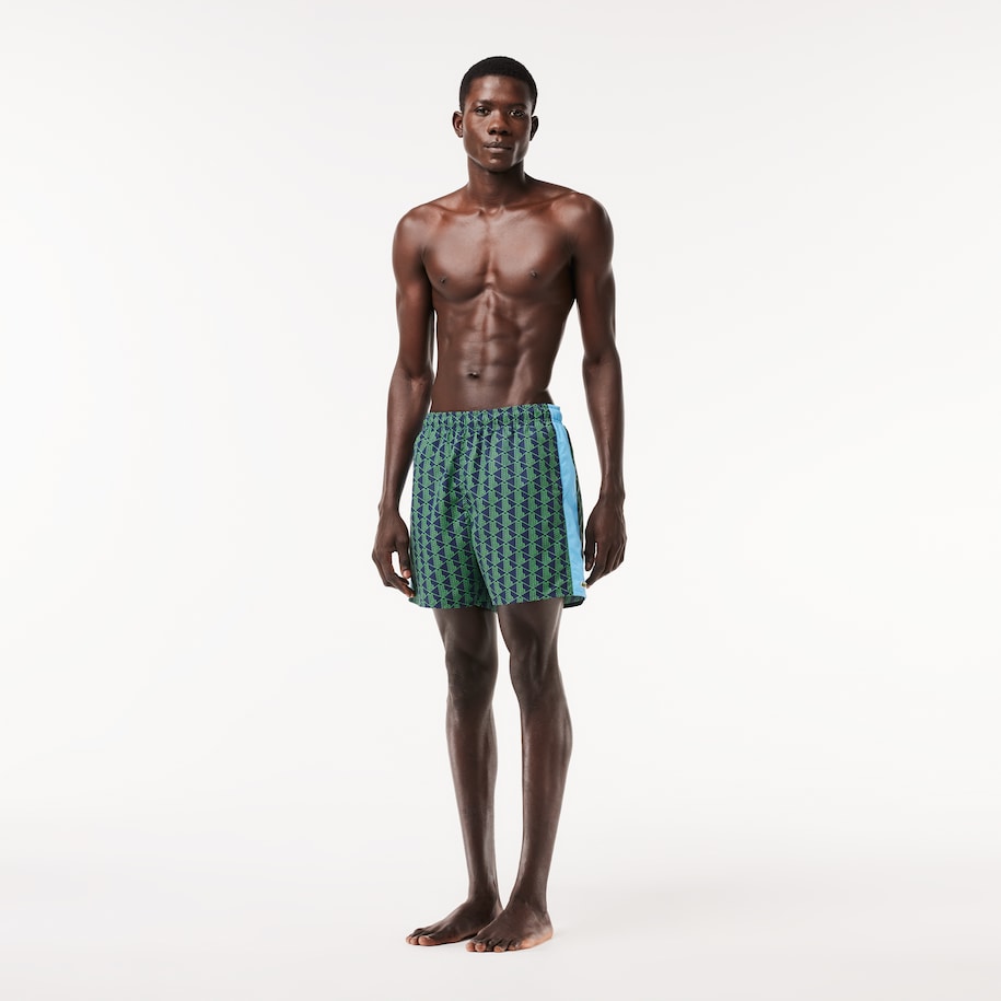 SHORT DE BAIN MI-LONG IMPRIMÉ MONOGRAMME
