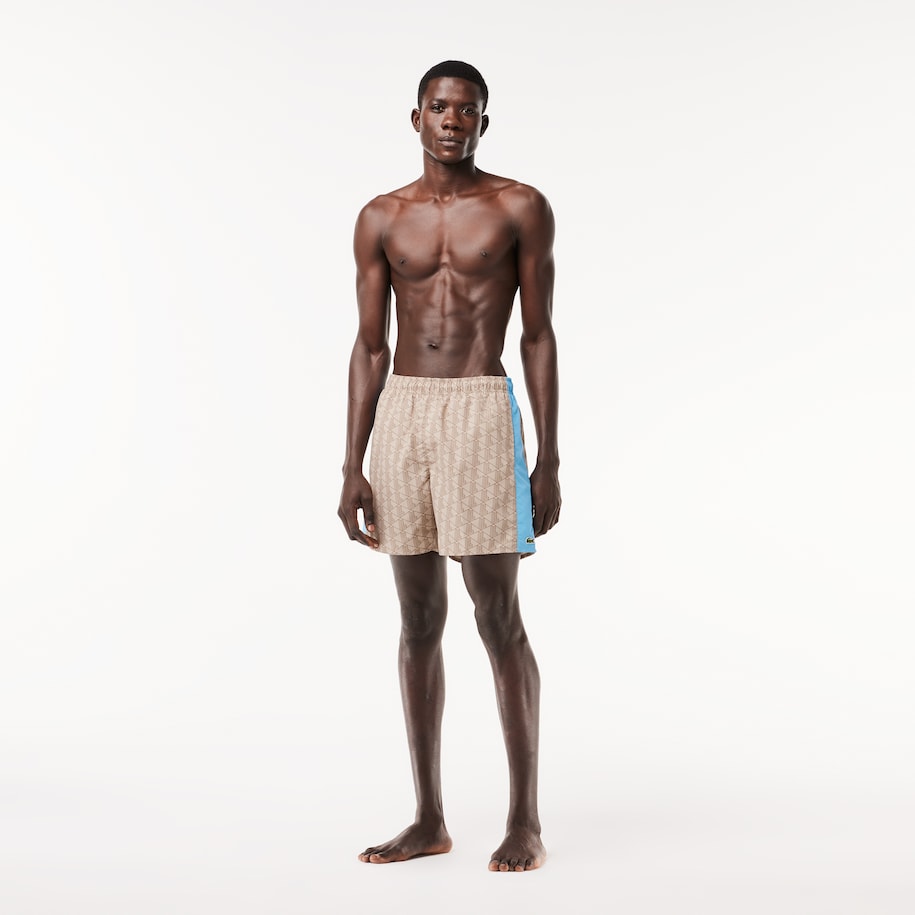 SHORT DE BAIN MI-LONG IMPRIMÉ MONOGRAMME