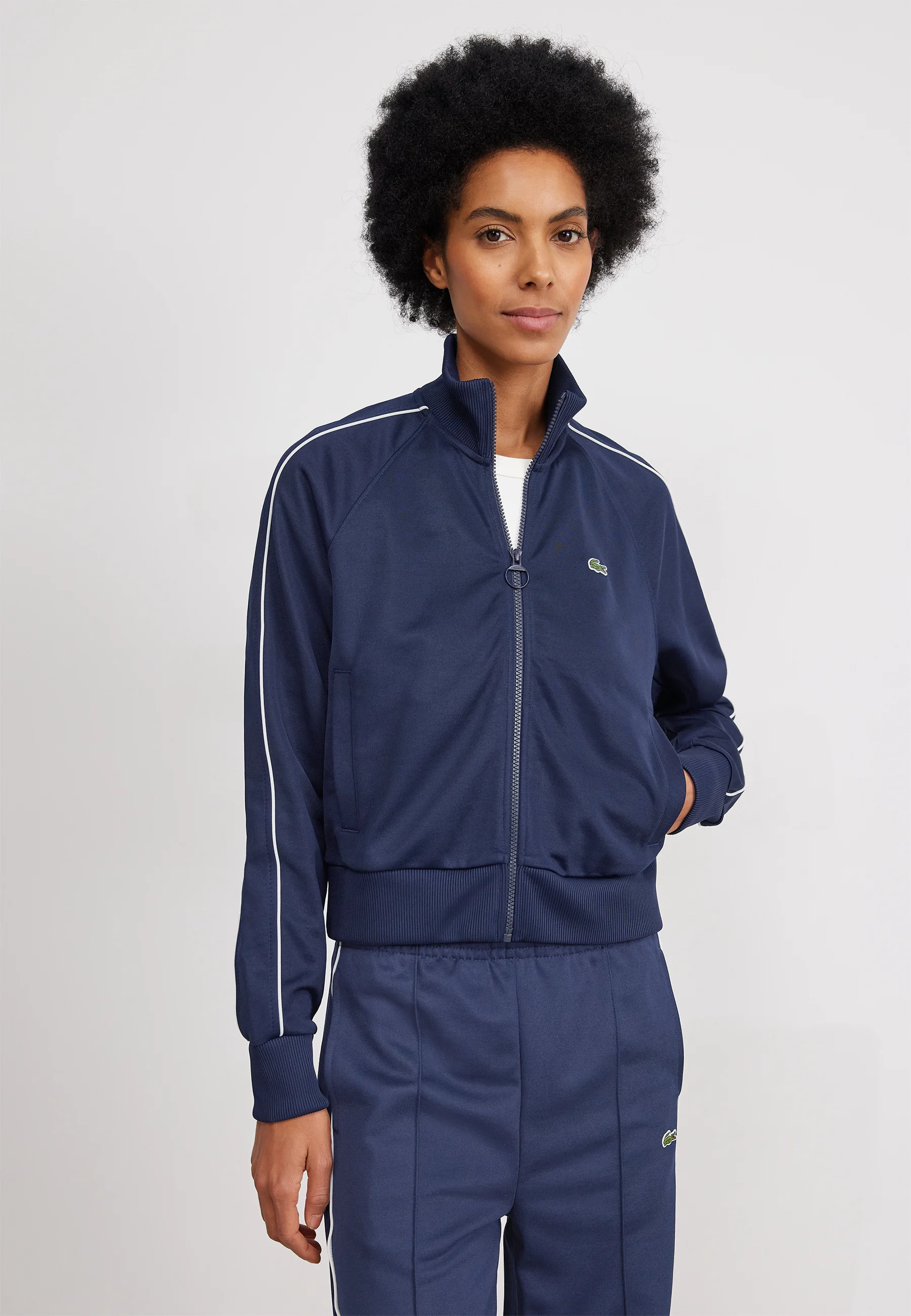 Sweat zippé - navy blue/flour