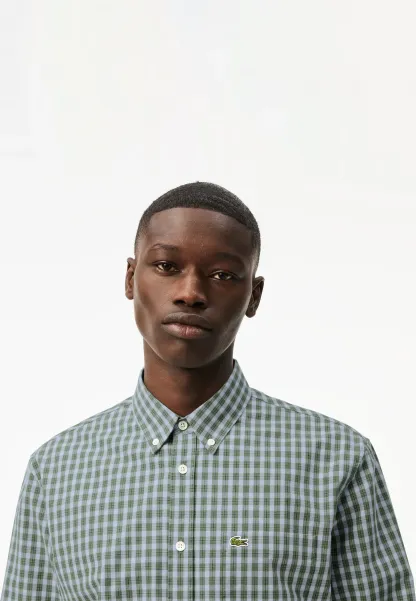 Chemise - vert kaki blanc