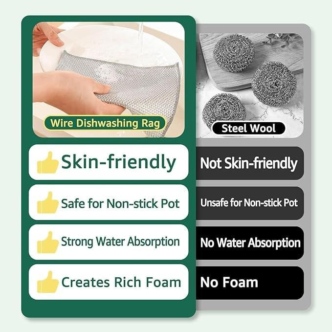 Multipurpose Wire Miracle Cleaning Cloths Dishwashing Rags