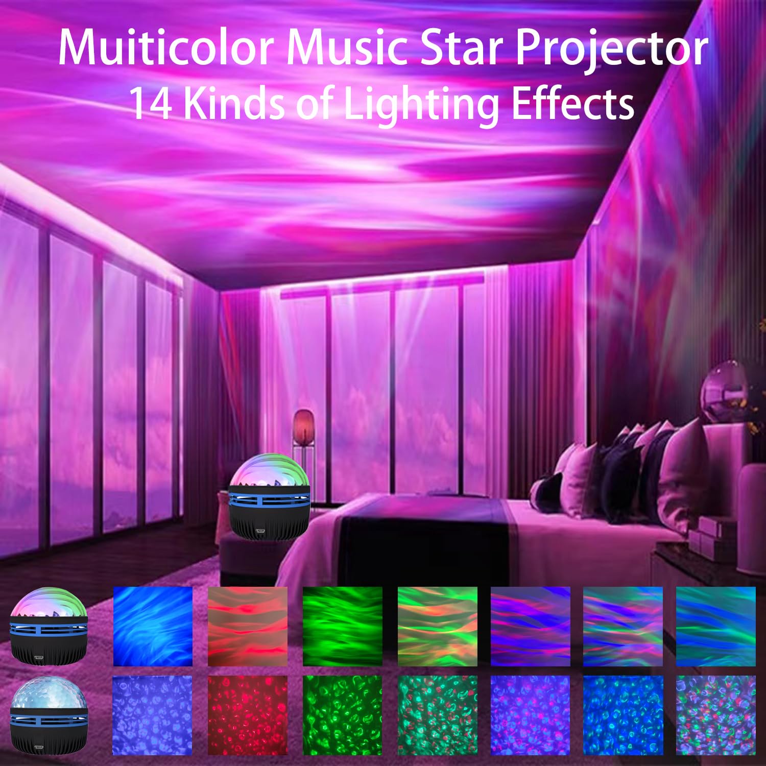 🔮2 in 1 Northern Lights and Ocean Wave Projector - With 16 Light Effects