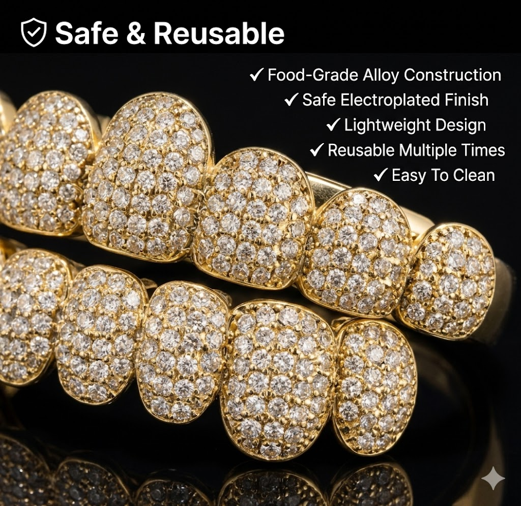 Safe reusable grillz