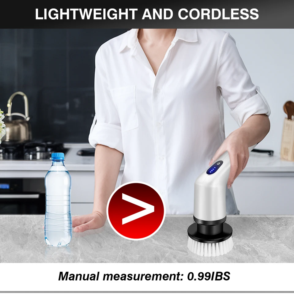 Cordless Electric Cleaning Brush 10-in-1 Multifunctional Spin Scrubber Kitchen Bathroom Cleaning Brush Rotary Cleaner