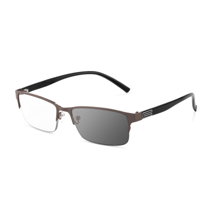 BUSINESS SIMPLE HALF FRAME INTELLIGENT COLOR CHANGING MULTI-FOCAL READING GLASSES