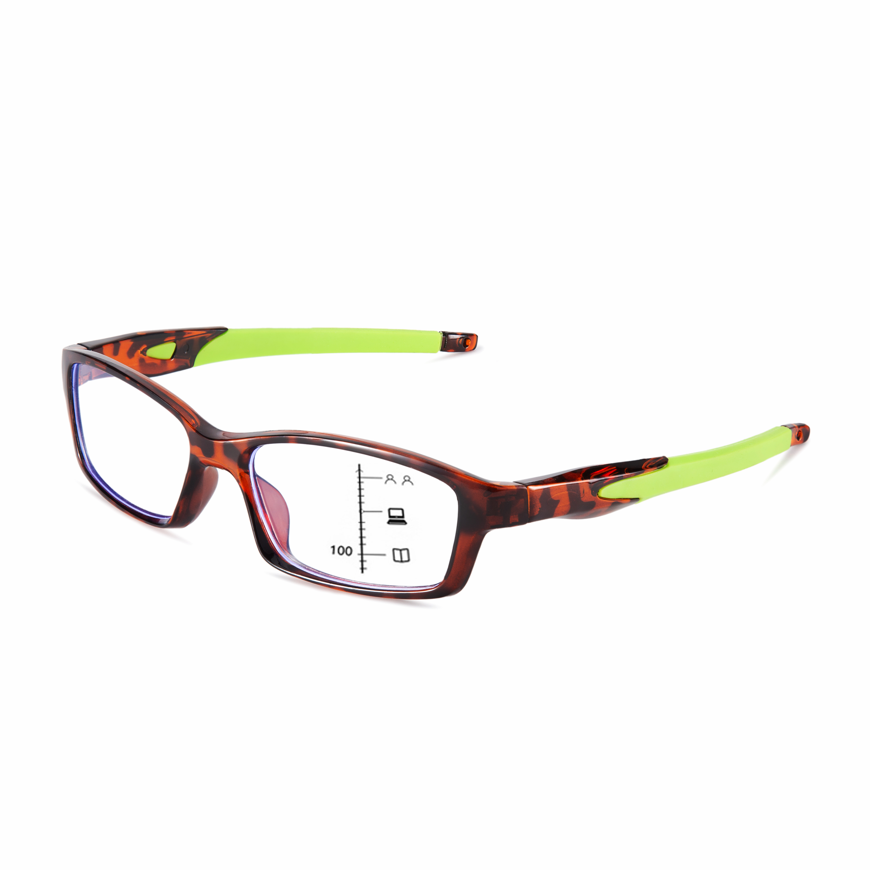 MEN'S RETRO SQUARE FRAME SPORTS ANTI-BLUE LIGHT PHOTOCHROMIC READING GLASSES
