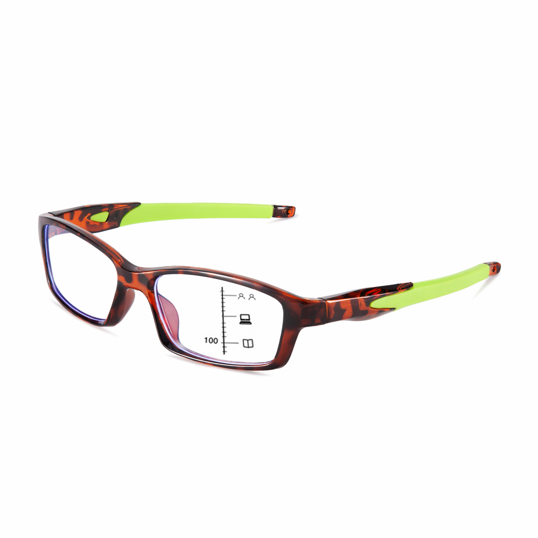MEN'S RETRO SQUARE FRAME SPORTS ANTI-BLUE LIGHT PHOTOCHROMIC READING GLASSES