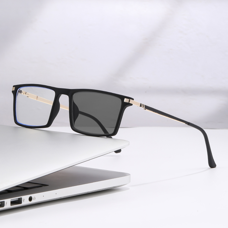 SQUARE SPRING LARGE FRAME PHOTOCHROMIC READING GLASSES