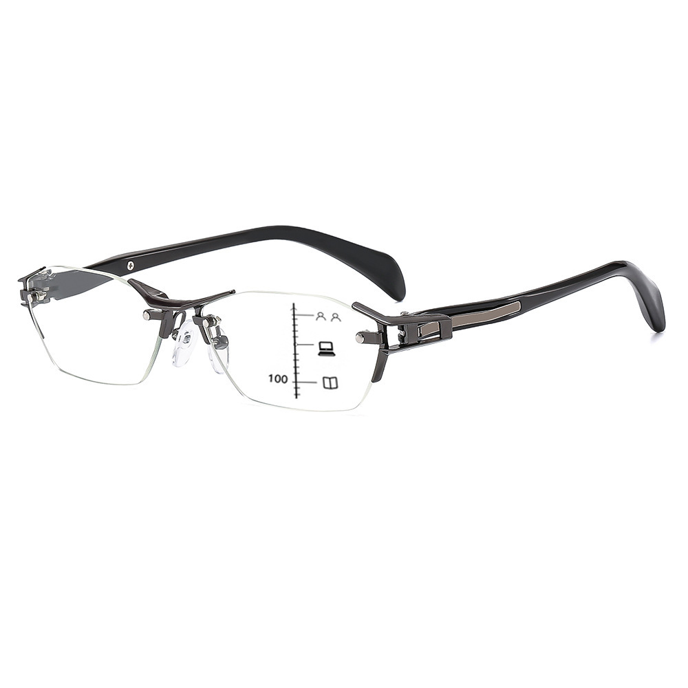 RETRO FRAMELESS METAL COLOR CHANGING READING GLASSES
