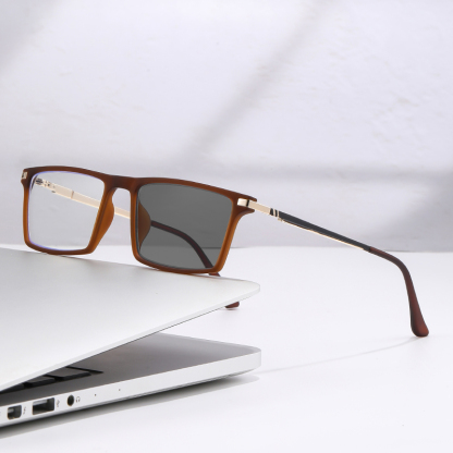 SQUARE SPRING LARGE FRAME PHOTOCHROMIC READING GLASSES