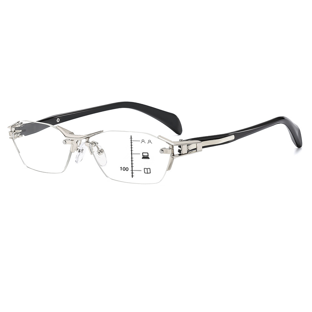 RETRO FRAMELESS METAL COLOR CHANGING READING GLASSES