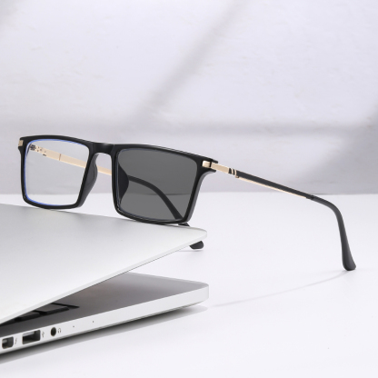 SQUARE SPRING LARGE FRAME PHOTOCHROMIC READING GLASSES
