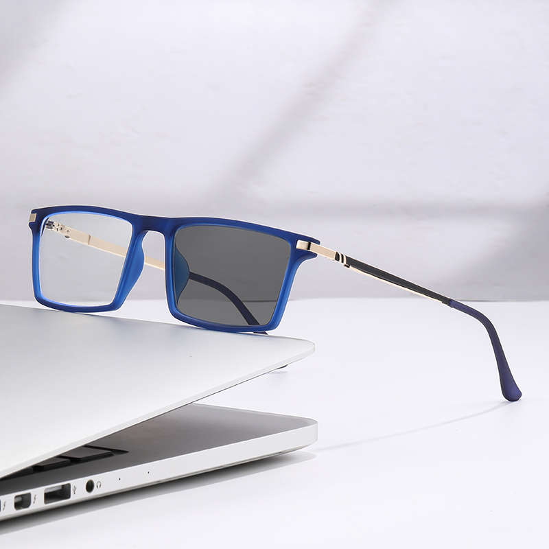 SQUARE SPRING LARGE FRAME PHOTOCHROMIC READING GLASSES